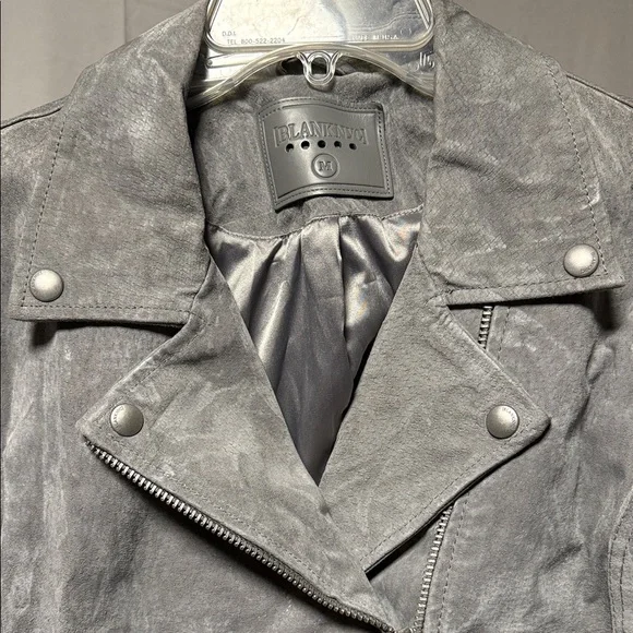 Blank NYC Ash Gray Leather Jacket - Picture 3 of 7